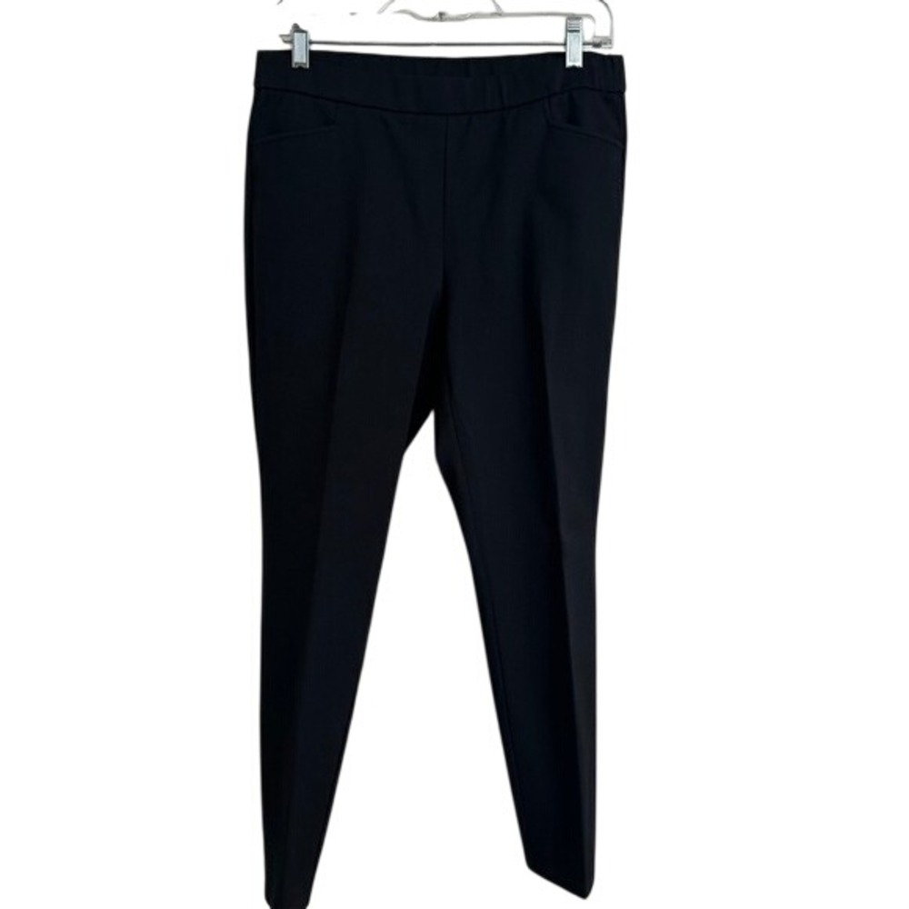 Eileen Fisher Black Washable Stretch Ponte Slim Ankle Zip Pants – Size Small